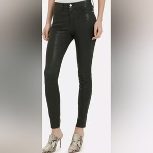 Frame Atelier olive green lamb leather pants